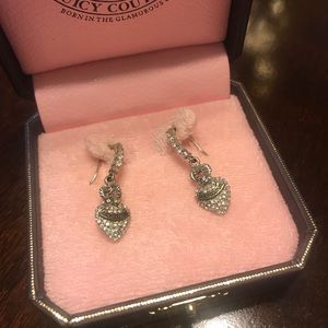 Juicy Couture heart with crown earrings
